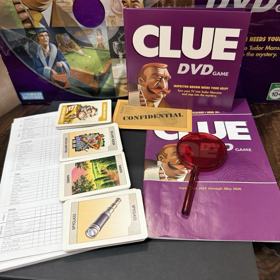Clue DVD Board Game Replacement Cards, Game Pad, DVD, Instructions, +more - Image 1 of 1