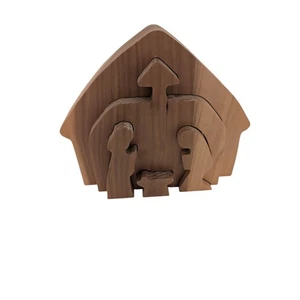 Wooden Vintage Nativity Scene Puzzle Set Christmas Handmade Home Decor Holiday - Picture 1 of 3