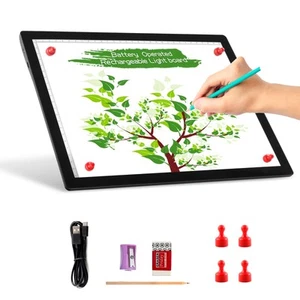 A4 Wireless Battery Powered Light Pad, Tracing Light Box Dimmable Brightness ... - Picture 1 of 7