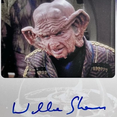Tarjeta coleccionable firmada por Star Trek / Wallace Shawn Grand Nagus Zek / DEEP SPACE NINE Foto 1 de 4