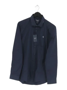 Camisa Original Pingüino Hombre M Azul Algodón con Poliéster Básica Nueva con etiquetas - Imagen 1 de 5