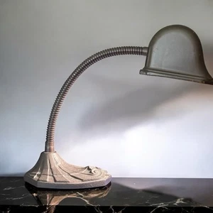 Antike Schwanenhals Schreibtischlampe FEEN MFG D-950 Art Deco Gusseisenfuß - Bild 1 von 9