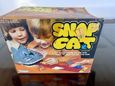 Juego de acción Snap Cat 1979 de colección cabeza de gato ratones dados completo nuevo en caja Foto 1 de 4