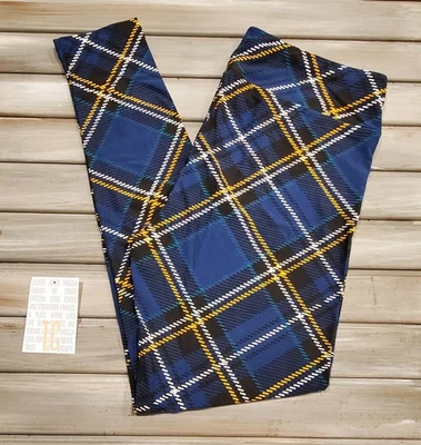 Lularoe NWOT TC Navy Plaid Merry And Bright tall and Curvy #2 - Image 1 of 2