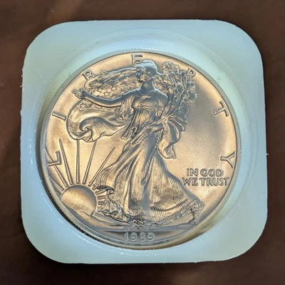 GEM BU MINT ROLL (20) 1989 1 OZ OUNCE AMERICAN SILVER EAGLE TUBE - EAGLES - Image 1 of 4