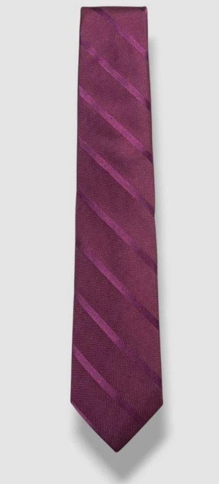 Ryan Seacrest Men Purple Stripe Slim Skinny Silk Neck Tie Size 59 X 3 Foto 1 de 1