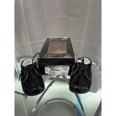 全新带盒 男孩 黑色漆皮 闪亮尖 上衣 正装鞋 尺码 6 青少年 — 第 1/3 张图片