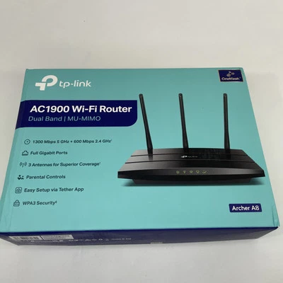 TP-Link AC1900 (Archer A8) Smart Wi-Fi Router Dual Band MU-MIMO 1300Mbps 5GHz - Image 1 of 3