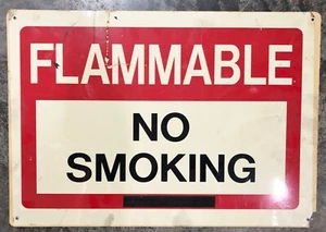Flammable Sign No Smoking Plastic 20"x14" #10517 - Picture 1 of 3