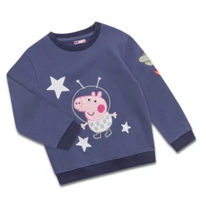 Koaa Peppa Pig Bubbles Space” Sweater Children Embroideries Bio Cotton Unisex - Picture 1 of 10