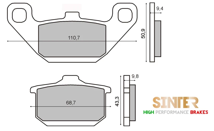 FRONT RMS SINTERED PADS KAWASAKI VN 750 VULCAN 1993 1994 - Image 1 of 1