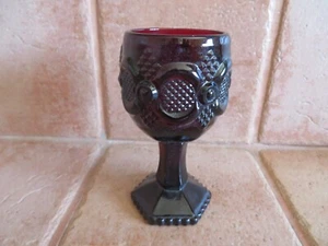 Avon 1876 Cape Cod Collection - Ruby Red 4 1/2" Tall Cordial/Wine Goblet - Picture 1 of 4