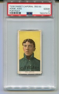 1909-11 T206 Sweet Caporal Addie Joss Portrait Cleveland PSA 2