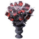 Gothic Vase mit Rosen Halloween Dekoration Rosenstrauß Blumendeko schwarz-rot