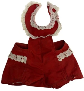 Original Red Romper for Vintage Mattel Baby That-a-way Doll Replacement Lace - Picture 1 of 3