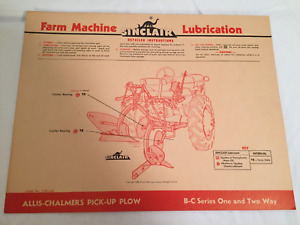 Sinclair Oil Allis Chalmers Pick-Up Plow Lubrication Chart 1950 Paperboard Farm