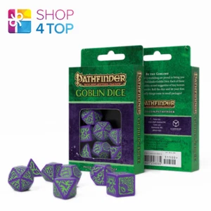 PATHFINDER ROLEPLAYING GAME GOBLIN DICE SET PAIZO Q-WORKSHOP PURPLE & GREEN NEW - Picture 1 of 2
