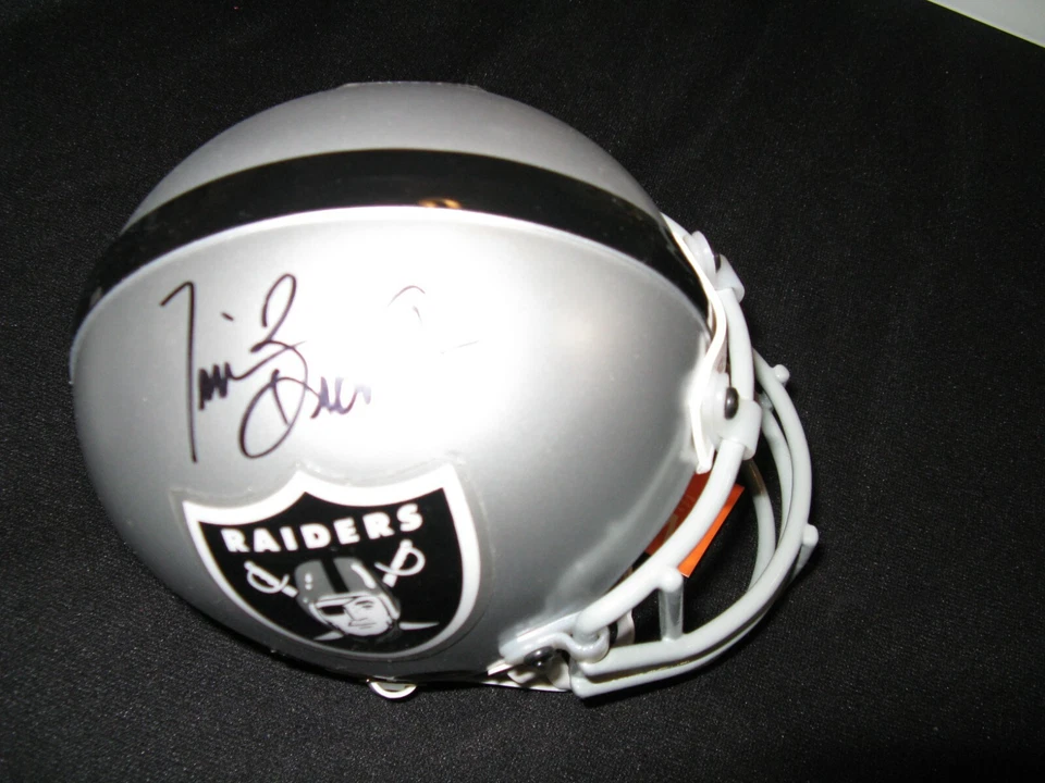 Tim Brown Oakland Raiders Signed Mini Helmet PSA - Image 1 of 1