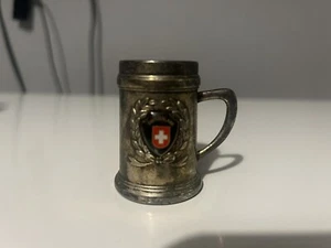 Miniature Souvenir of Switzerland Tankard Pewter Colour 2" tall - Picture 1 of 2
