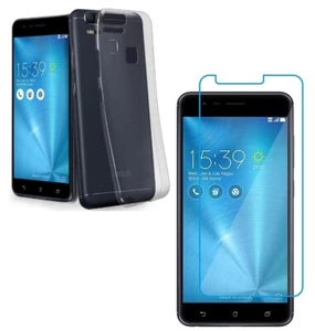 For ASUS ZENFONE ZOOM S TEMPERED GLASS SCREEN PROTECTOR + CLEAR TPU CASE COVER - Picture 1 of 12