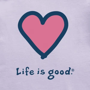 Neu mit Etikett Life is Good Damen-T-Shirt Herz flieder lila SS Crusher - Bild 1 von 3