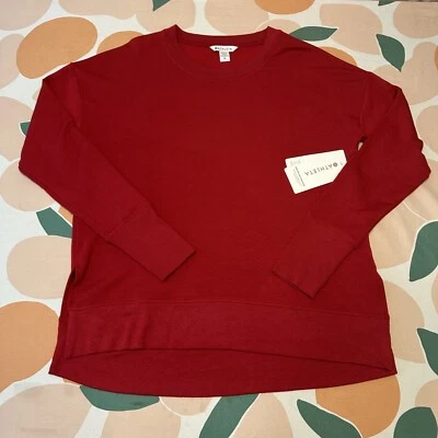 Athleta Coaster Luxe Sweatshirt Women's Medium Red Long Sleeve Recovery W/ Tags - Image 1 of 4