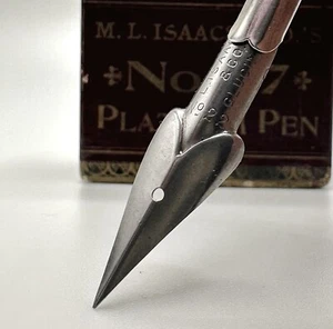 Vtg Leon Isaacs & Co No.22 Glucinum Pen Nib Extra Rare Dip Pen Nib Spear Heart - Picture 1 of 5