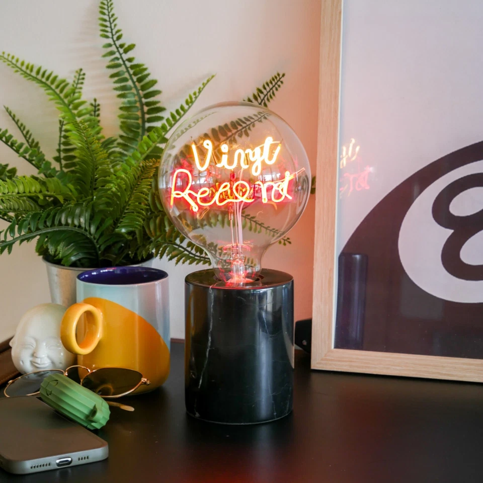 Neon Text Bulb | Vinyl Record | Love You | Peace - Image 1 of 4