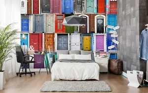 3D Colorful Doors 824 Wallpaper Mural Paper Wall Print Indoor Murals CA Summer - Picture 1 of 5