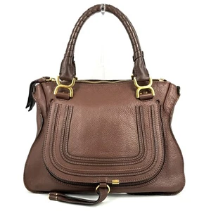 Chloe Marcie Handbag Shoulder Bag Medium Dark Brown #A391 - Picture 1 of 24