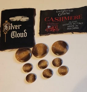 9 botones de repuesto para abrigo Silver Cloud mezcla cachemir marrón oscuro beige plástico - Imagen 1 de 3