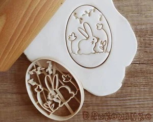 Easter Egg Bunny Cookie Cutter Pastry Fondant Dough Biscuit Rabbit - Picture 1 of 5