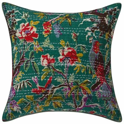 Decorative Home Decor 40 x 40 cm Boho Cushion Cover Kantha Sofa Pillow Case - Image 1 of 4