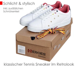 DAMEN HERREN HEROES SNEAKER SPORTSCHUHE WEISS ROT GERMANY JUGGING Gr. 37 BIS 45 - Bild 1 von 6