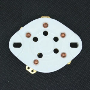 2 x 5Pin Gold Chassis Ceramic Vacuum Tubes Socket Base Valve Socket For 807 FU7 - Picture 1 of 4