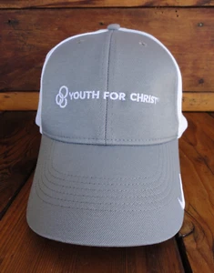Nike Golf Dri-FIT Hat Youth for Christ Gray White Fitted Cap L/XL Swoosh Logo - Picture 1 of 13