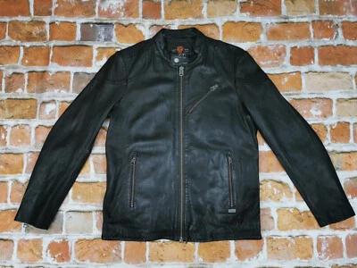 NEU*CHEVIGNON VINTAGE BIKER LEDERJACKE*STEEL*SCHWARZ*MOTORRAD*GR: M*NEU - Bild 1 von 4