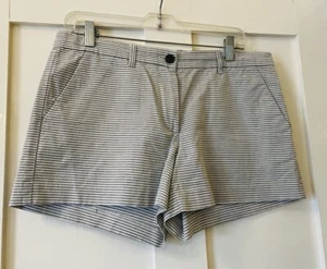 New Khakis by Gap Grey White Stripe Canvas Hotpants Summer Shorts UK14 L3" - Picture 1 of 5
