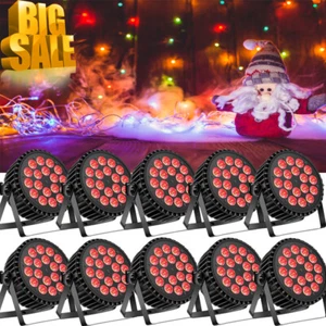 Luz de escenario LED Par can 10X 200W RGBW DMX haz estroboscópico par luz fiesta disco espectáculo - Imagen 1 de 17