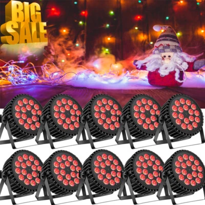 10X 200W LED Par can Stage Light RGBW DMX Beam Strobe Par Light Party Disco Show - Image 1 of 4