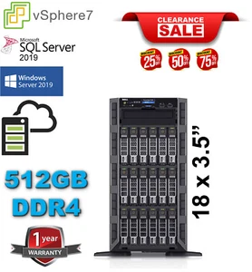 Dell PowerEdge T630 2xE5-2695v4 MAX 3.30Ghz 36-Core 512GB DDR4 32TB SAS + 3.84TB - Picture 1 of 14