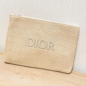 Christian Dior GIFT Clutch Pouch Rattan Beige ✨TROUSSE POUCH Cosmetic Makeup Bag - Picture 1 of 5