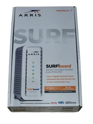 ARRIS Surfboard Docsis 3.0 Cable Modem And AC1600 Dual Band Wi-Fi Router - Image 1 of 4