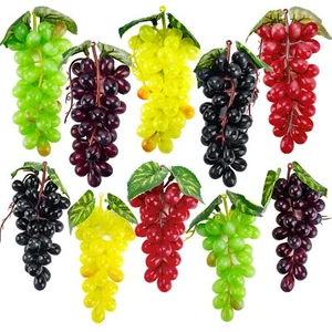 10 Bunches Artificial Grapes Simulation Decorative Lifelike Rubber Fake Plastic - Picture 1 of 7