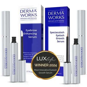 Conjunto de suero para crecimiento y crecimiento de cejas DERMAWORKS pestañas más largas cejas más gruesas - Imagen 1 de 17