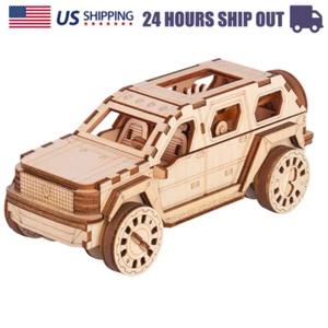 3D Wooden Puzzle WoodCraft SUV Car Toy DIY Model Xmas Gift for Kids Teens Adults - Picture 1 of 3