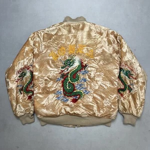 Vintage Korea Sukajan Velvet Velour Bomber Souvenir Dragon Embroidered 42 - Picture 1 of 13