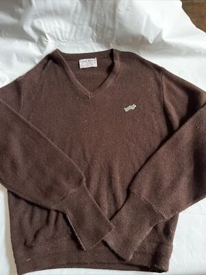 Suéter De Colección Años 70 Australiano De Plumón Bajo Cuello Para Hombres M Chandler Bryan Canguro Marrón Foto 1 de 4