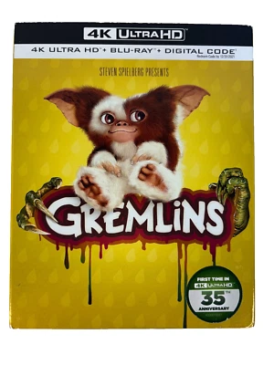 Gremlins (1984) 4K UHD Blu-ray + Blu-ray w/OOP Slipcover Horror Christmas Family - Image 1 of 4