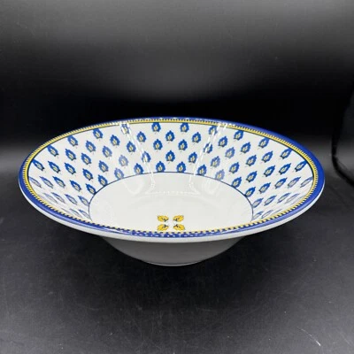 Ensaladera grande Williams Sonoma Marseille cachemir francés azul blanco Foto 1 de 4